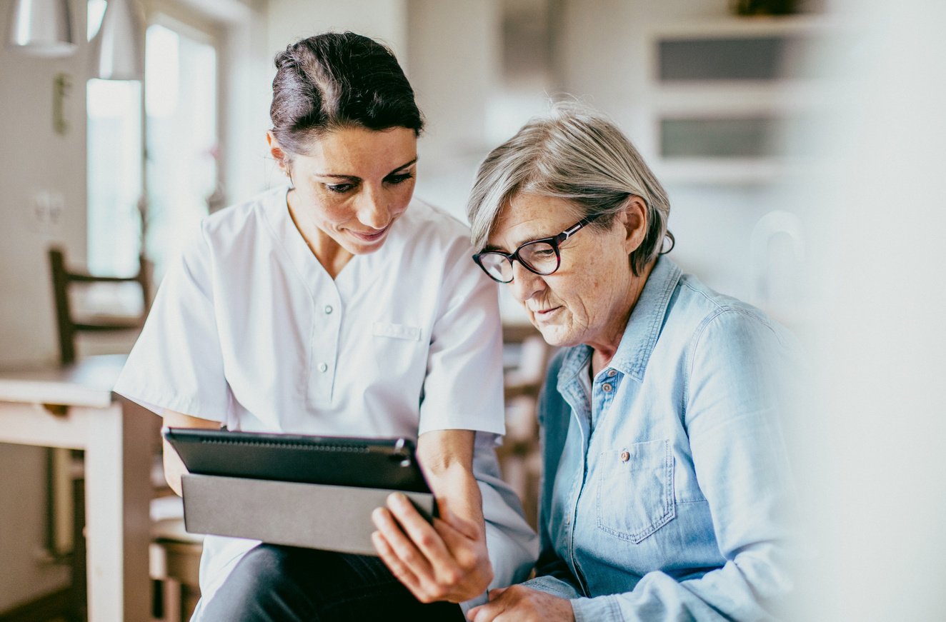 Healthcare worker at home visit